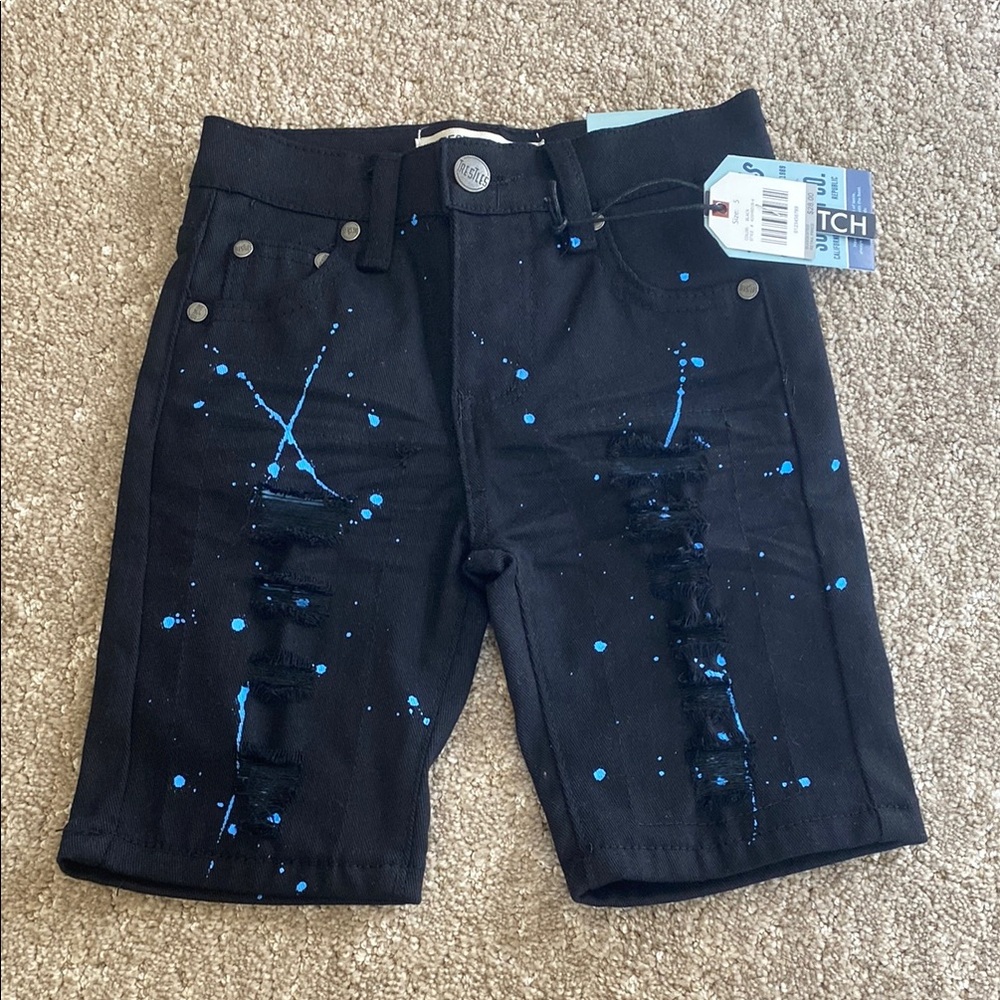 Stylish Black with blue splash Shorts